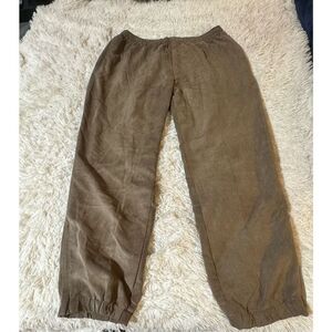 Weekendz off polyester casual brown pull on drawstring joggers zip ankle 38x32 X